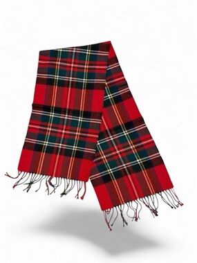 Cashme Acrylic Fringed Tartan Scarves - Set‎ of 2